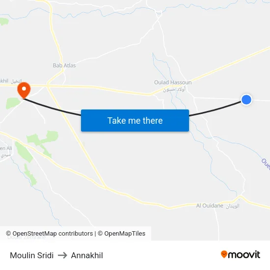 Moulin Sridi to Annakhil map