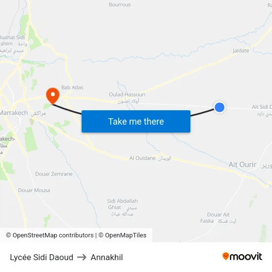 Lycée Sidi Daoud to Annakhil map