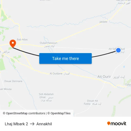 Lhaj Mbark 2 to Annakhil map