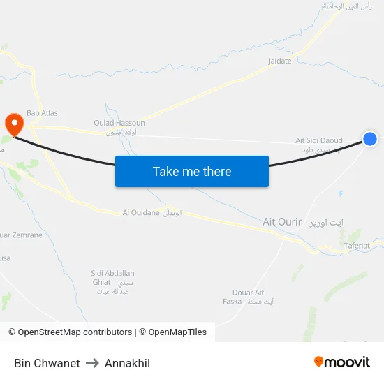 Bin Chwanet to Annakhil map