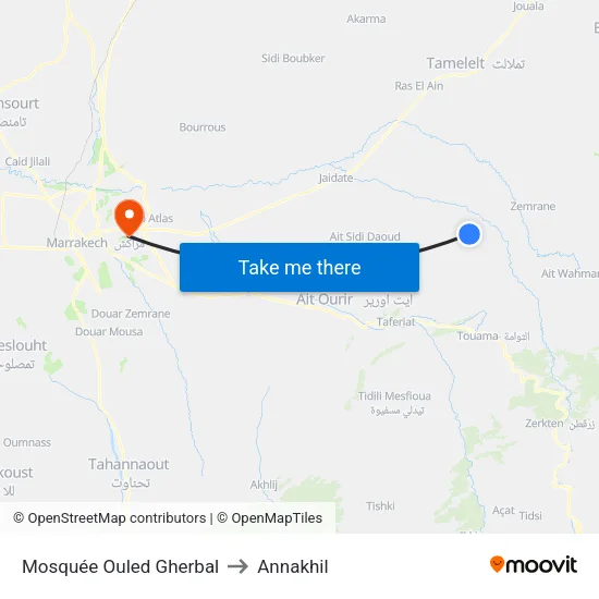 Mosquée Ouled Gherbal to Annakhil map