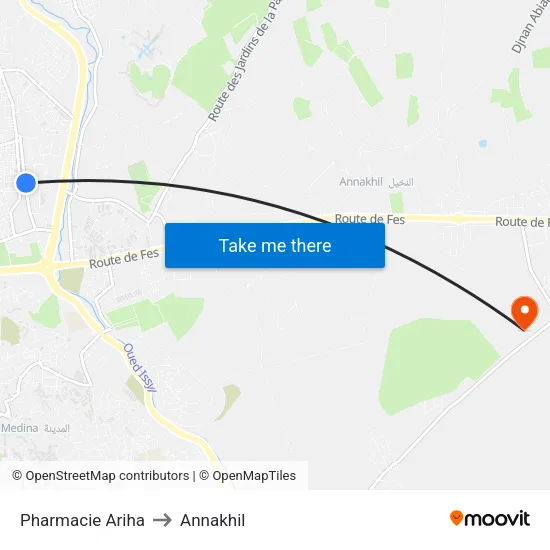 Pharmacie Ariha to Annakhil map