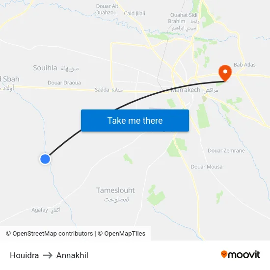 Houidra to Annakhil map