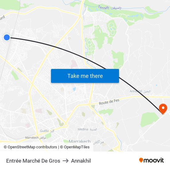 Entrée Marché De Gros to Annakhil map