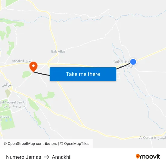 Numero Jemaa to Annakhil map