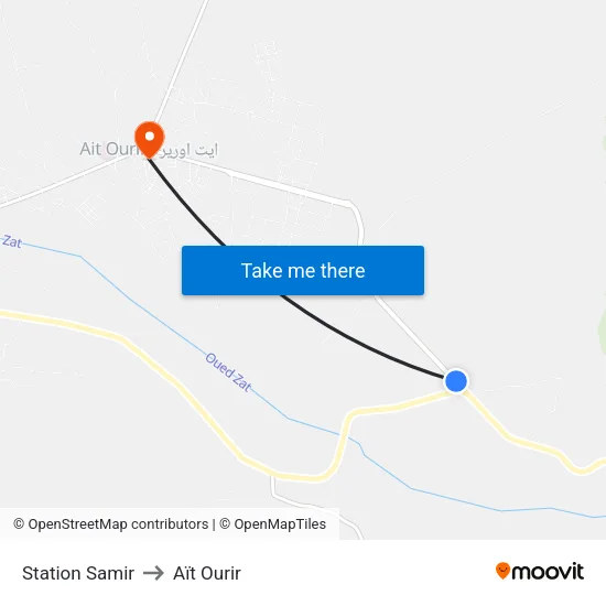 Station Samir to Aït Ourir map