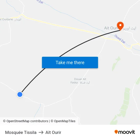 Mosquée Tissila to Aït Ourir map