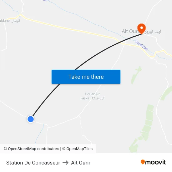 Station De Concasseur to Aït Ourir map