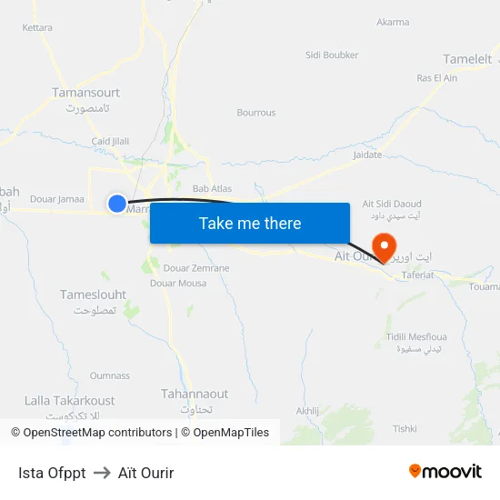 Ista Ofppt to Aït Ourir map