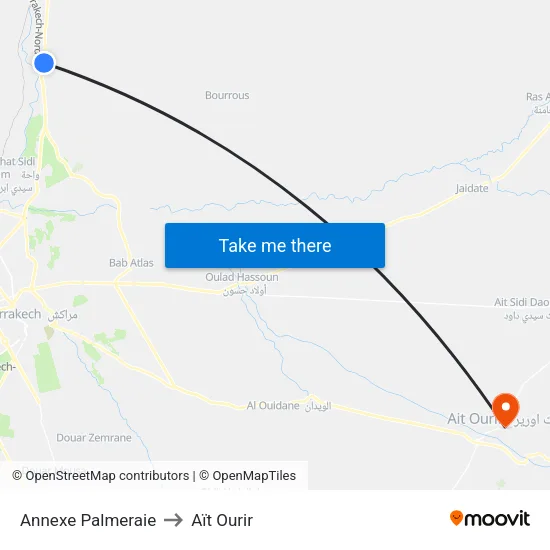 Annexe Palmeraie to Aït Ourir map