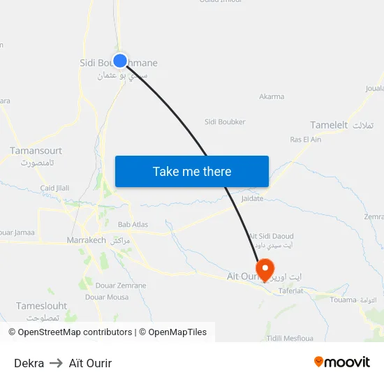 Dekra to Aït Ourir map