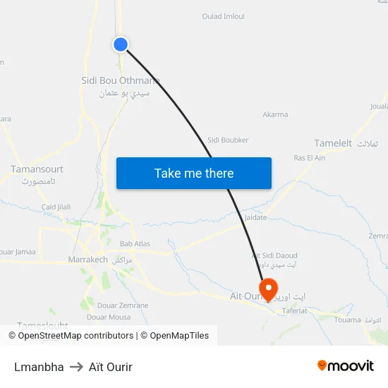 Lmanbha to Aït Ourir map