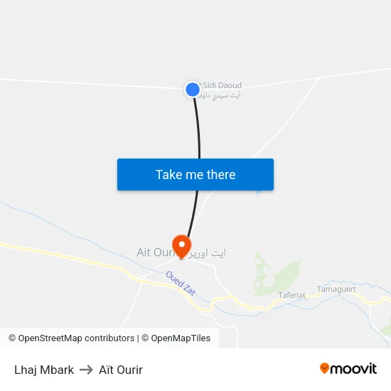 Lhaj Mbark to Aït Ourir map