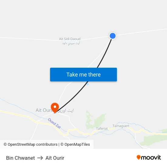 Bin Chwanet to Aït Ourir map