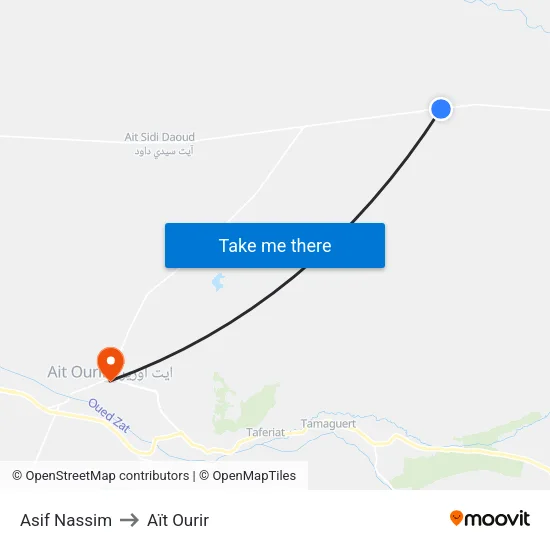 Asif Nassim to Aït Ourir map
