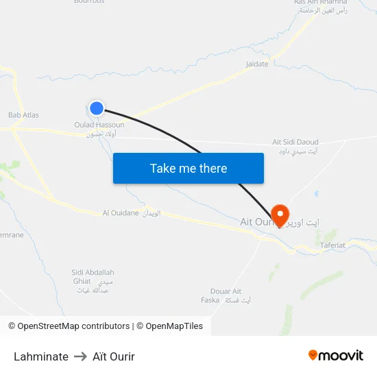 Lahminate to Aït Ourir map