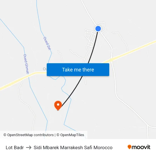 Lot Badr to Sidi Mbarek Marrakesh Safi Morocco map