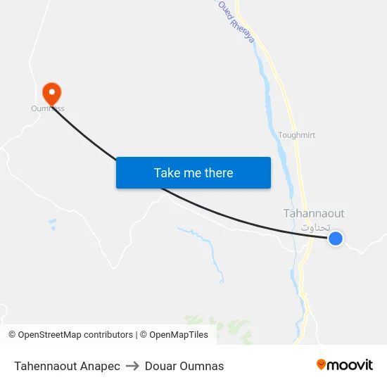 Tahennaout Anapec to Douar Oumnas map