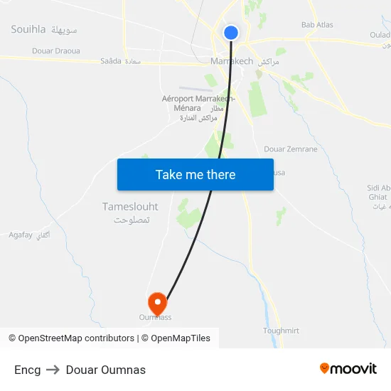 Encg to Douar Oumnas map