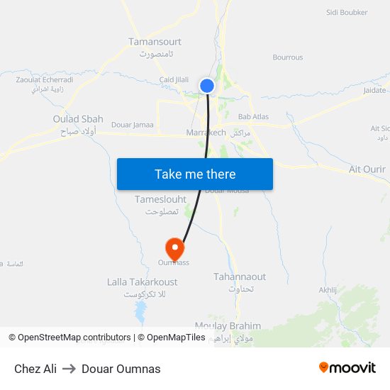 Chez Ali to Douar Oumnas map