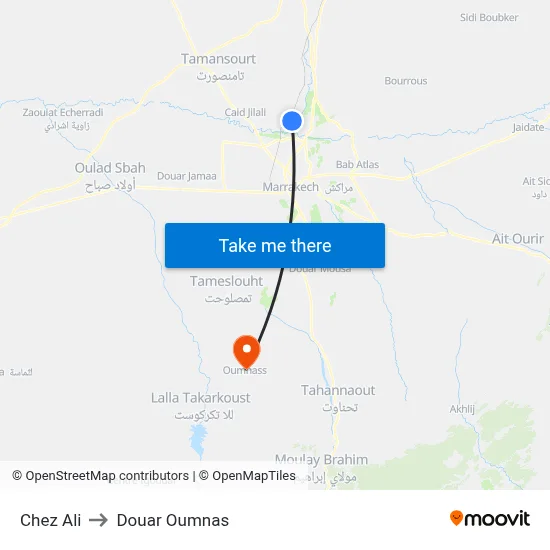 Chez Ali to Douar Oumnas map