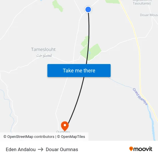 Eden Andalou to Douar Oumnas map
