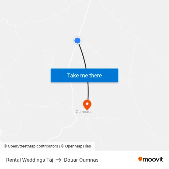 Rental Weddings Taj to Douar Oumnas map