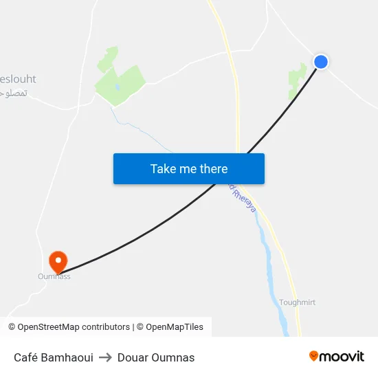 Café Bamhaoui to Douar Oumnas map