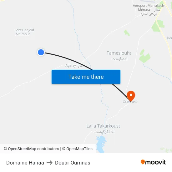 Domaine Hanaa to Douar Oumnas map