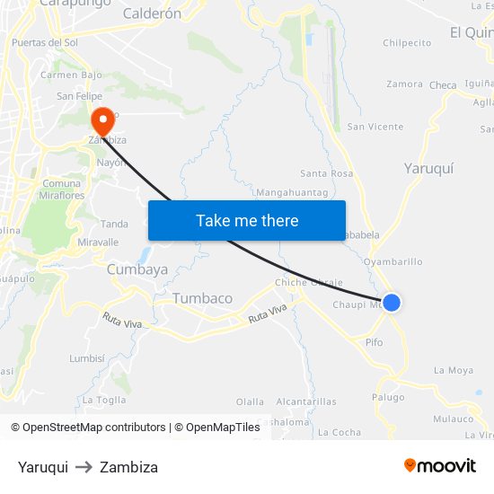 Yaruqui to Zambiza map