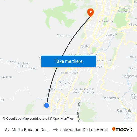 Av. Marta Bucaran De Roldos to Universidad De Los Hemisferios map