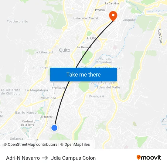 Adri-N Navarro to Udla Campus Colon map