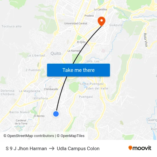 S 9 J  Jhon Harman to Udla Campus Colon map