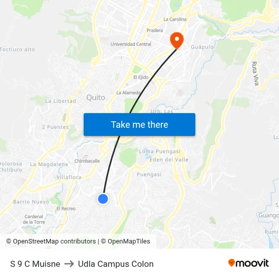 S 9 C Muisne to Udla Campus Colon map