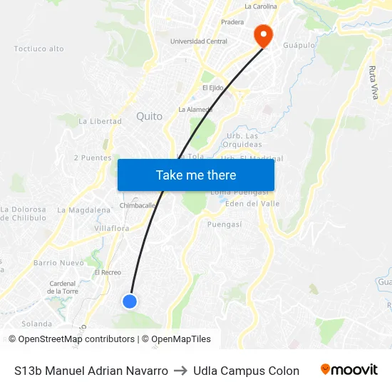 S13b   Manuel Adrian Navarro to Udla Campus Colon map