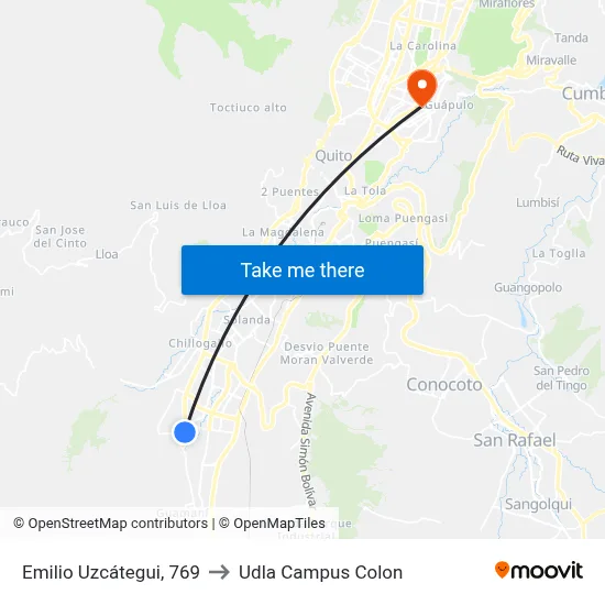 Emilio Uzcátegui, 769 to Udla Campus Colon map