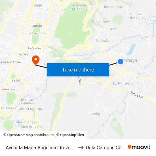 Avenida María Angélica Idrovo, 575 to Udla Campus Colon map