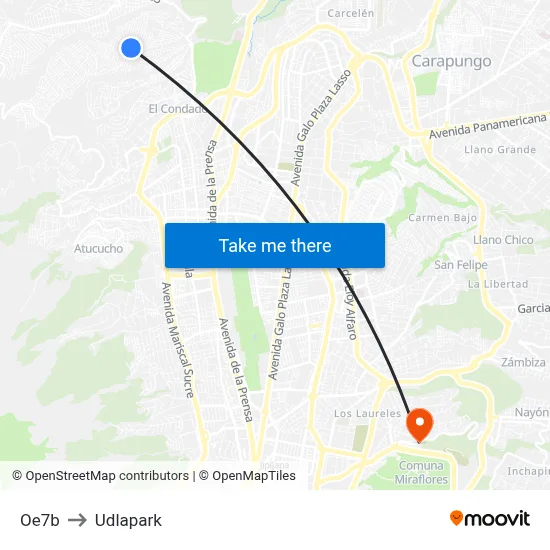 Oe7b to Udlapark map