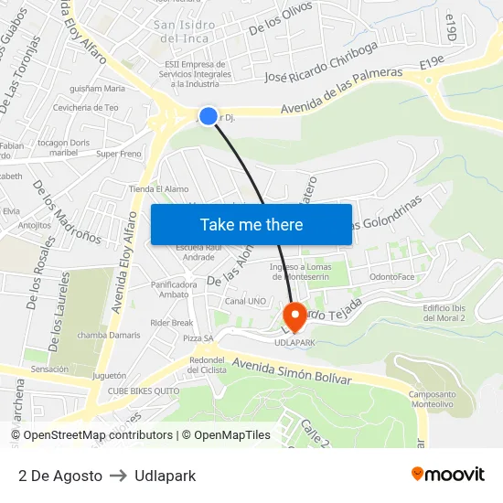 2 De Agosto to Udlapark map