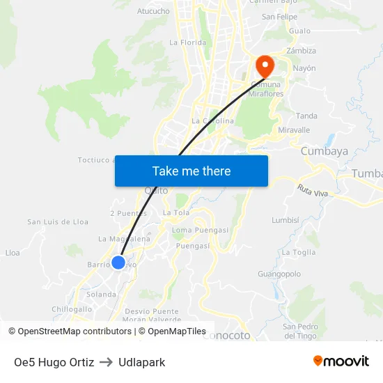 Oe5 Hugo Ortiz to Udlapark map