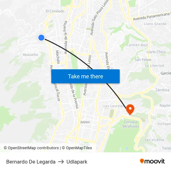 Bernardo De Legarda to Udlapark map