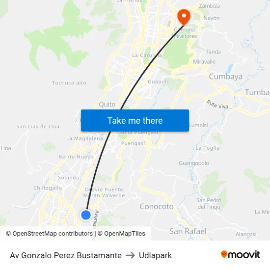 Av Gonzalo Perez Bustamante to Udlapark map