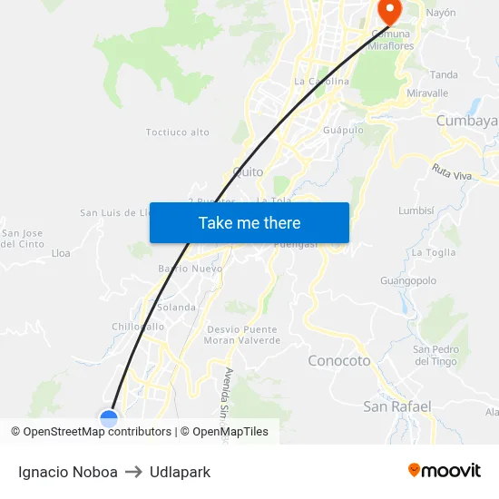 Ignacio Noboa to Udlapark map