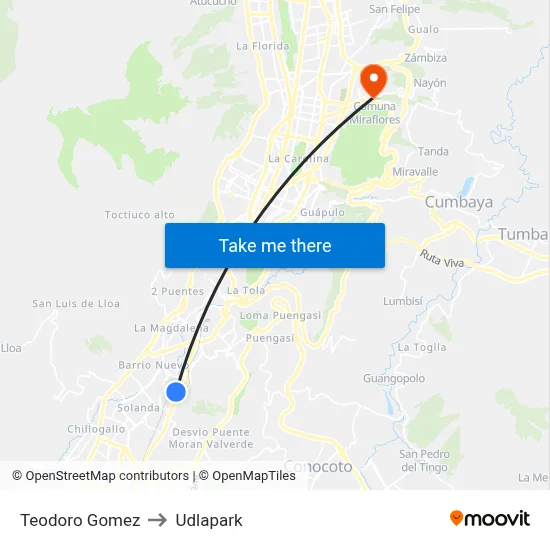 Teodoro Gomez to Udlapark map