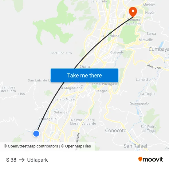 S 38 to Udlapark map