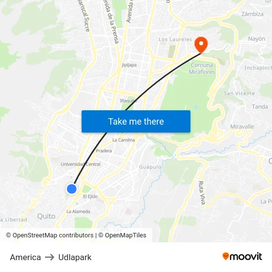 America to Udlapark map