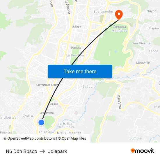 N6 Don Bosco to Udlapark map