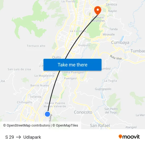 S 29 to Udlapark map