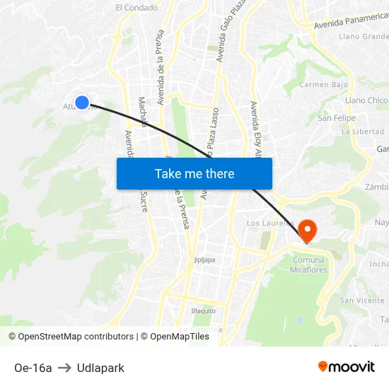 Oe-16a to Udlapark map