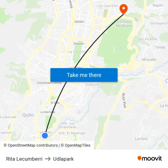 Rita Lecumberri to Udlapark map